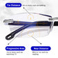 Gafas de lectura ultraligeras sin montura con lentes talladas en diamante.