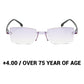 Gafas de lectura ultraligeras sin montura con lentes talladas en diamante.