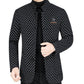 Chaqueta de abrigo a cuadros con bolsillos de moda para hombre