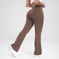 Pantalones acampanados de cintura alta y elásticos para mujer