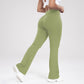 Pantalones acampanados de cintura alta y elásticos para mujer
