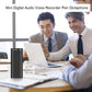 Un dispositivo de grabación de voz inteligente USB 2 en 1 con audio HD y reducción de ruido, con clasificación basada en marcas de tiempo, lo que lo convierte en una grabadora de voz ideal para actas de reuniones. Automático Automático Automático