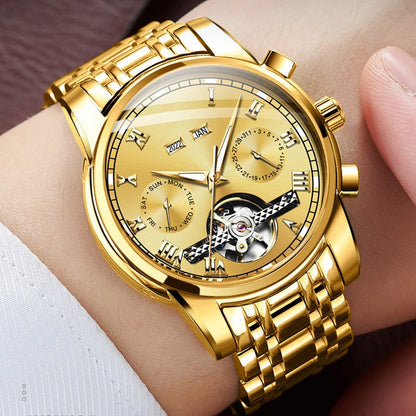 👑Reloj automático esqueletizado para hombre - Movimiento mecánico visible | Caja de acero inoxidabl