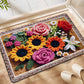 Alfombrilla antideslizante de punto floral para cuarto de baño
