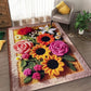 Alfombrilla antideslizante de punto floral para cuarto de baño