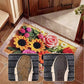 Alfombrilla antideslizante de punto floral para cuarto de baño