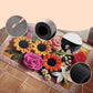 Alfombrilla antideslizante de punto floral para cuarto de baño