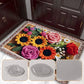 Alfombrilla antideslizante de punto floral para cuarto de baño