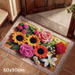 Alfombrilla antideslizante de punto floral para cuarto de baño
