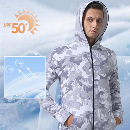 🔥Chaqueta de manga larga con cremallera y capucha de camuflaje para protección solar Outdoor