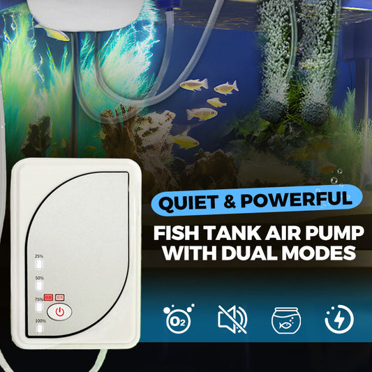 🐠 Mitad de precio por tiempo limitado: Bomba de aire para acuario silenciosa y potente con modo dua