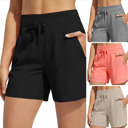Pantalones cortos de atletismo para mujer con bolsillos