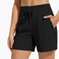 Pantalones cortos de atletismo para mujer con bolsillos