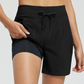Pantalones cortos de atletismo para mujer con bolsillos