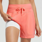 Pantalones cortos de atletismo para mujer con bolsillos