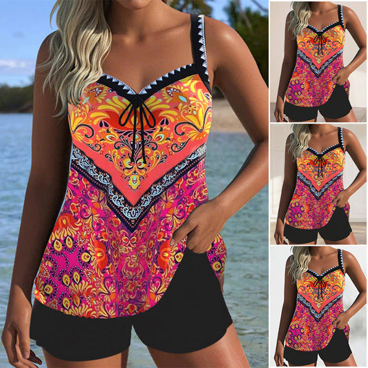 ⏳Especial por tiempo limitado⏰Conjunto de bañador y pantalón corto estampados🩱