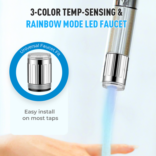 Grifo LED - 3 colores con sensor de temperatura y modos de luz arco iris