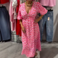 💃Vestido estampado con cuello en V para mujer