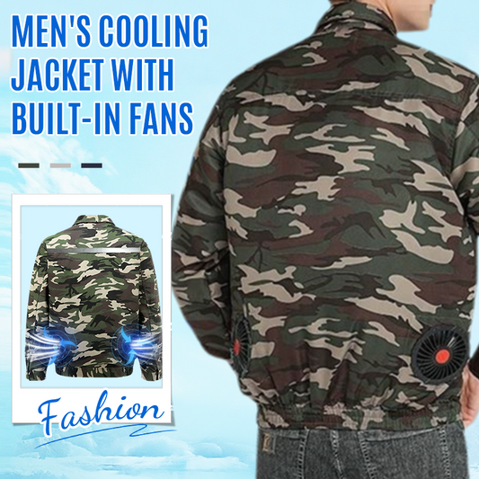 Chaqueta exterior refrigerante para hombre con ventiladores incorporado