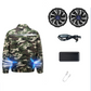Chaqueta exterior refrigerante para hombre con ventiladores incorporado