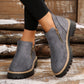 Botines de punta redonda para mujer con cremallera latera