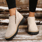 Botines de punta redonda para mujer con cremallera latera