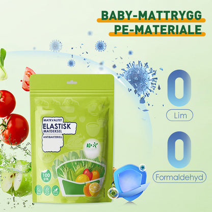 100 unidades de cubiertas elásticas para alimentos de grado alimenticio, antibacterianas