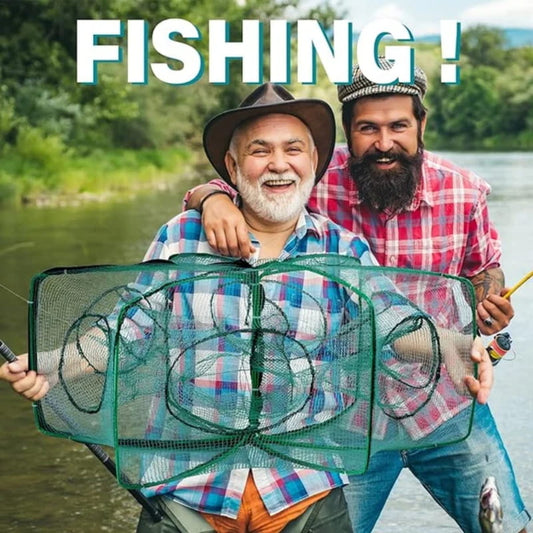 Red de pesca reforzada y plegable automátic