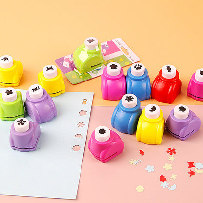 ✂️🎨 Punzón DIY para Manualidades Infantiles - Crea Formas Adorables (Estrellas/Corazones/Flores) para Tarjetas y Álbumes 📏🎁