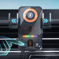Soporte de teléfono para coche inteligente 2 en 1 con rotación automática y cargador inalámbric