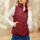 Chaleco con cuello alto y abrigo para mujer