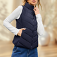 Chaleco con cuello alto y abrigo para mujer