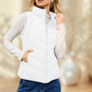 Chaleco con cuello alto y abrigo para mujer