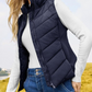 Chaleco con cuello alto y abrigo para mujer