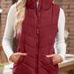 Chaleco con cuello alto y abrigo para mujer