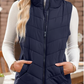 Chaleco con cuello alto y abrigo para mujer