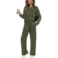 Conjunto de Top de Cuello Redondo y Pantalones con Cordón para Mujer