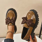 Mocasines elegantes de plataforma con laz