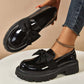 Mocasines elegantes de plataforma con laz