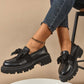 Mocasines elegantes de plataforma con laz