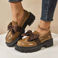Mocasines elegantes de plataforma con laz