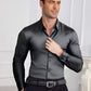 🔥VENTA DEL ÚLTIMO DÍA 50% DE DESCUENTO🔥Camisas de botones de manga larga con solapa de color sólido para hombre