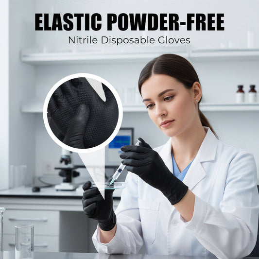 Guantes desechables de nitrilo elásticos sin polv