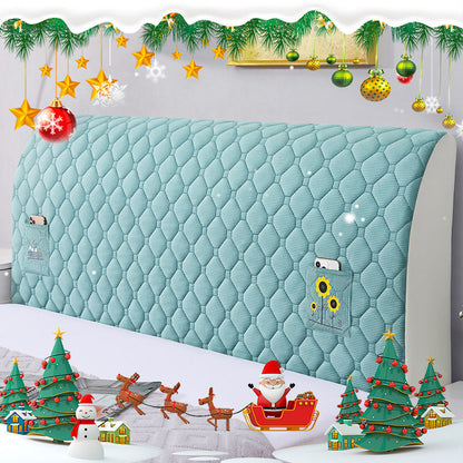 🛏️ Funda Acolchada de Terciopelo para Cabecero con Bolsillos