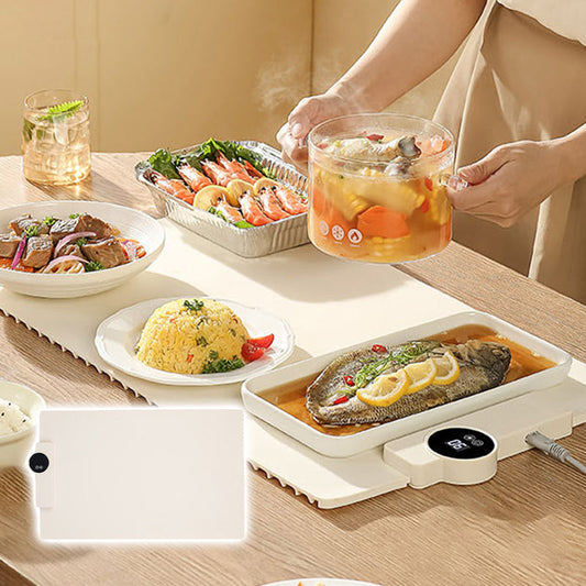 Plato calentador de alimentos eléctrico plegable de silicon
