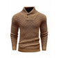 Men’s Textured Stand Collar Pullover Sweater
