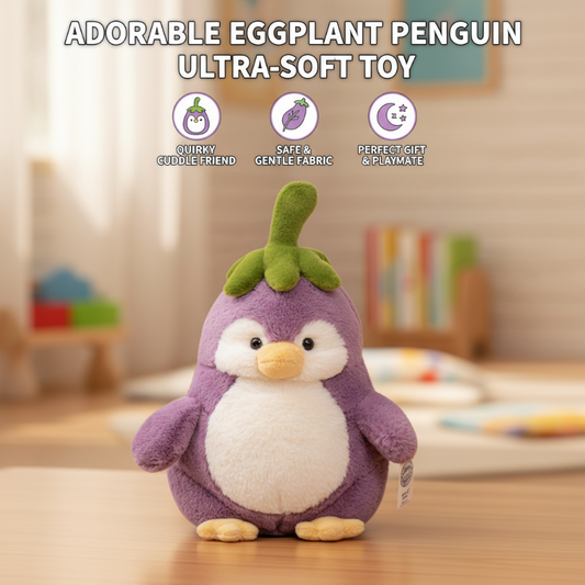 Adorable pingüino berenjena de juguete ultrasuav