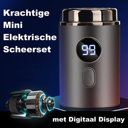 Potente mini afeitadora eléctrica para hombre con pantalla digital
