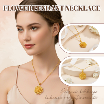 Elegante collar con colgante de flor en tono dorado