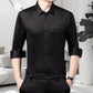 Camisa de manga larga elástica y resistente a las arrugas para hombre